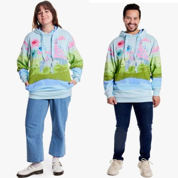 Disney Loungefly Sleeping Beauty Castle Hoodie Unisex Fairies Size Large NWT - Picture 7 of 11